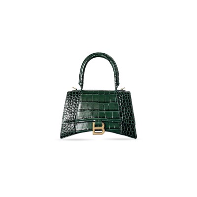 BALENCIAGA WOMEN'S HOURGLASS HANDBAG SMALL IN GREEN 5935461LRGM0212 (22.9*15*9.9cm)